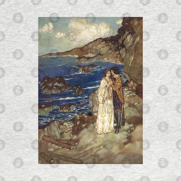 Miranda and Ferdinand - The Tempest, Edmund Dulac by forgottenbeauty